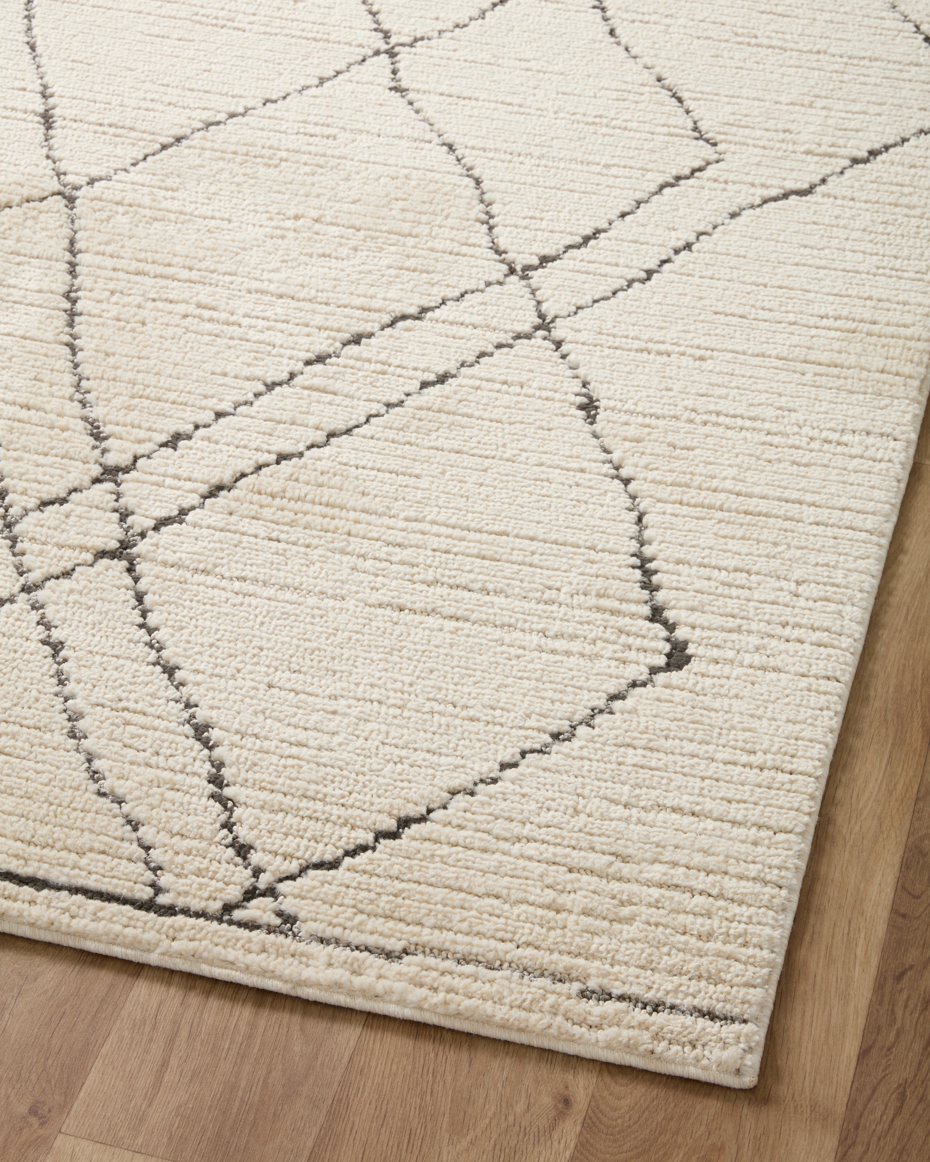 Loloi Fabian Ivory / Charcoal Sketched Lines Rug 0-RUGS - patterned Loloi
