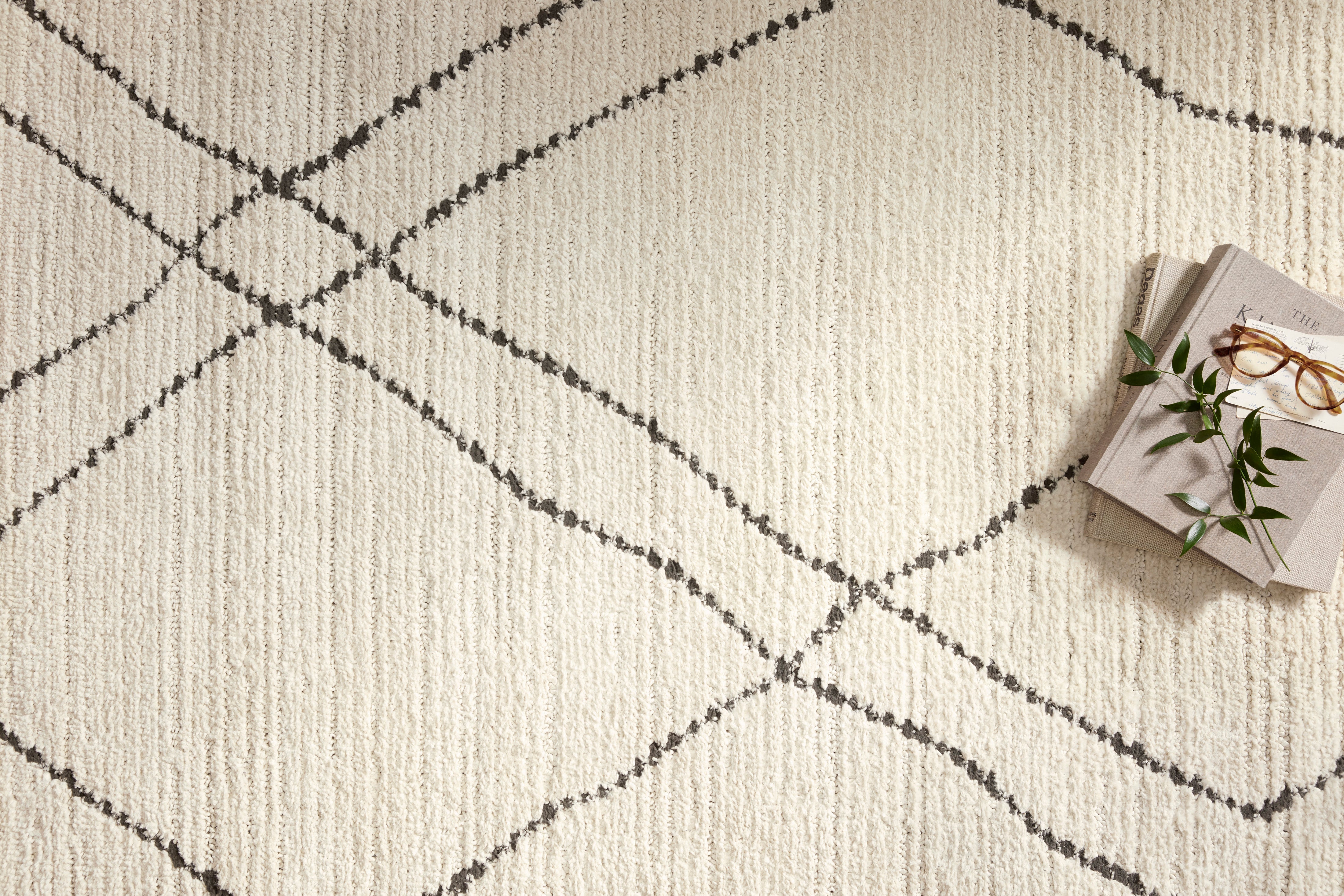 Loloi Fabian Ivory / Charcoal Sketched Lines Rug 0-RUGS - patterned Loloi