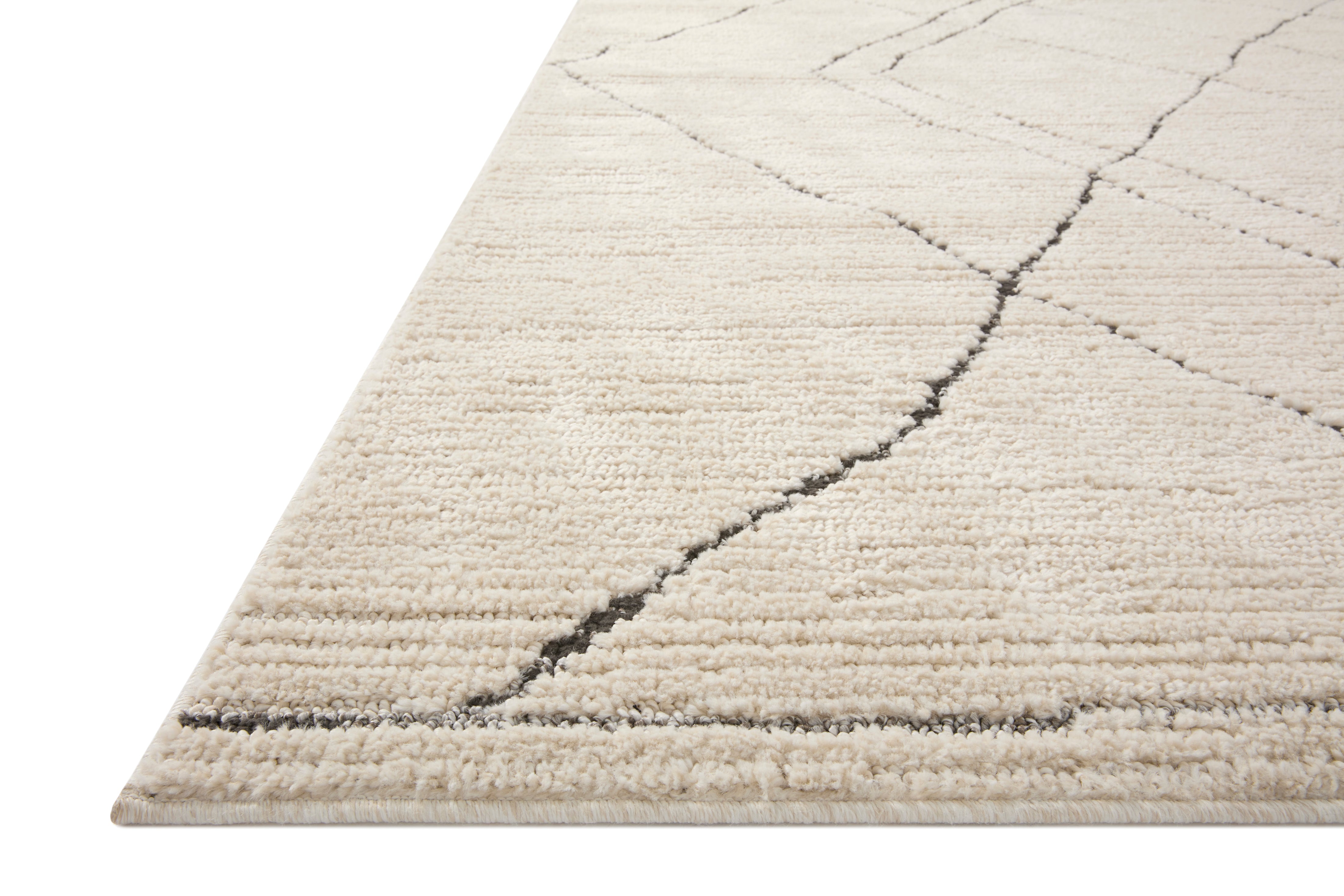 Loloi Fabian Ivory / Charcoal Sketched Lines Rug 0-RUGS - patterned Loloi
