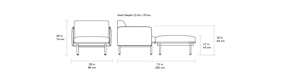 Gus* Modern Foundry Chaise 3 - FURNITURE - chair Gus