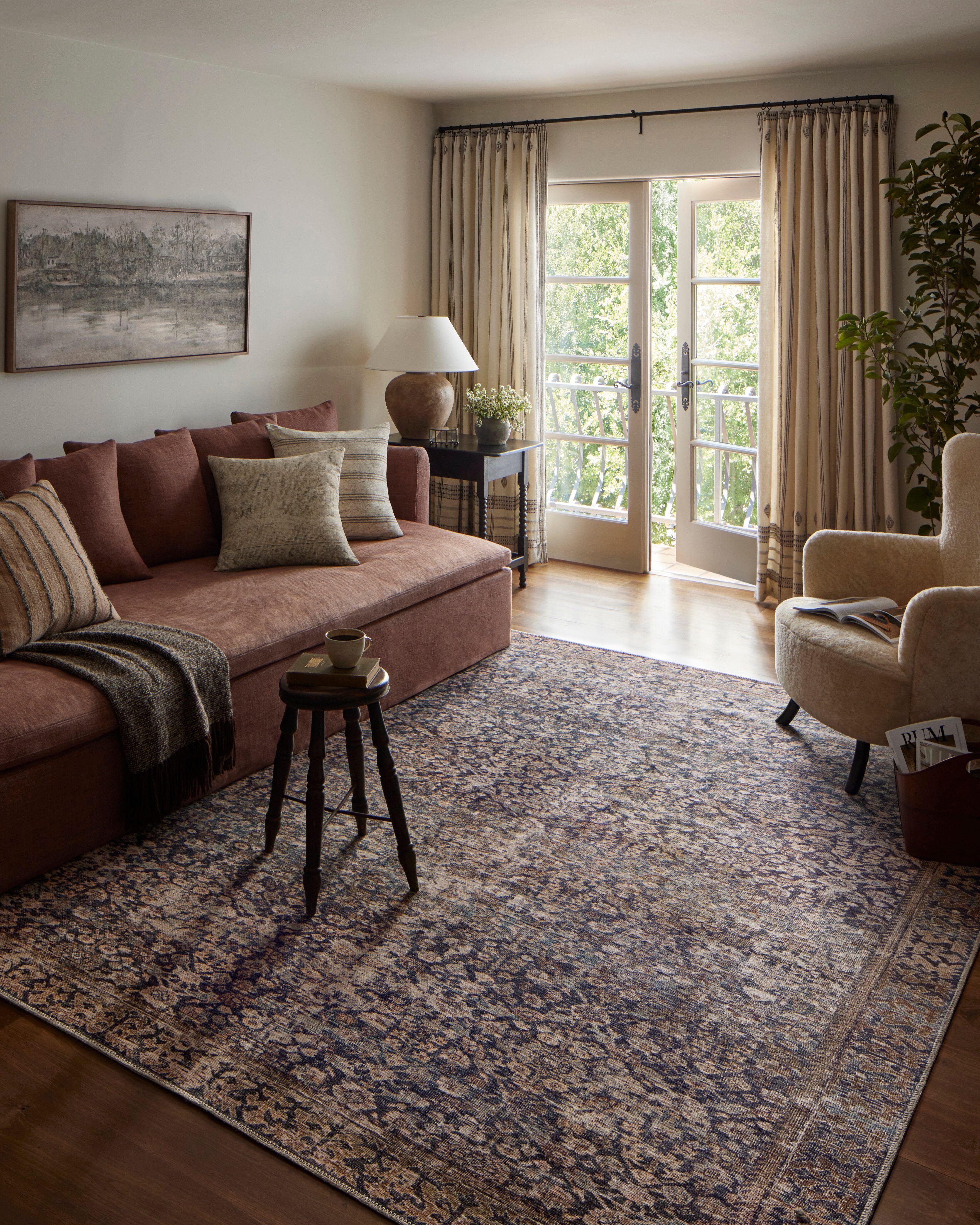 Amber Lewis x Loloi Georgie Denim / Spice Rug 0-patterned rugs Loloi
