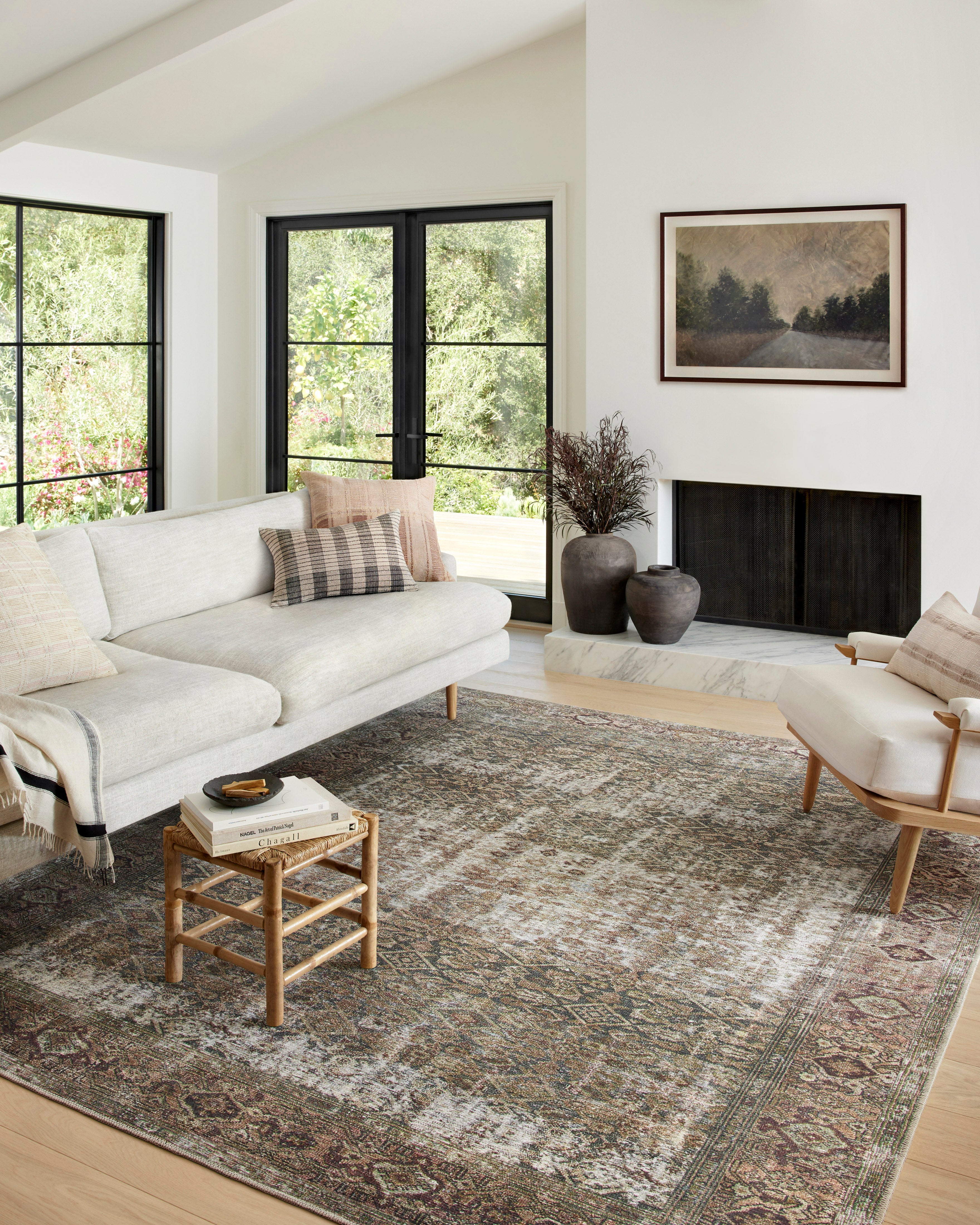 Amber Lewis x Loloi Georgie Moss / Salmon Rug 0-patterned rugs Loloi