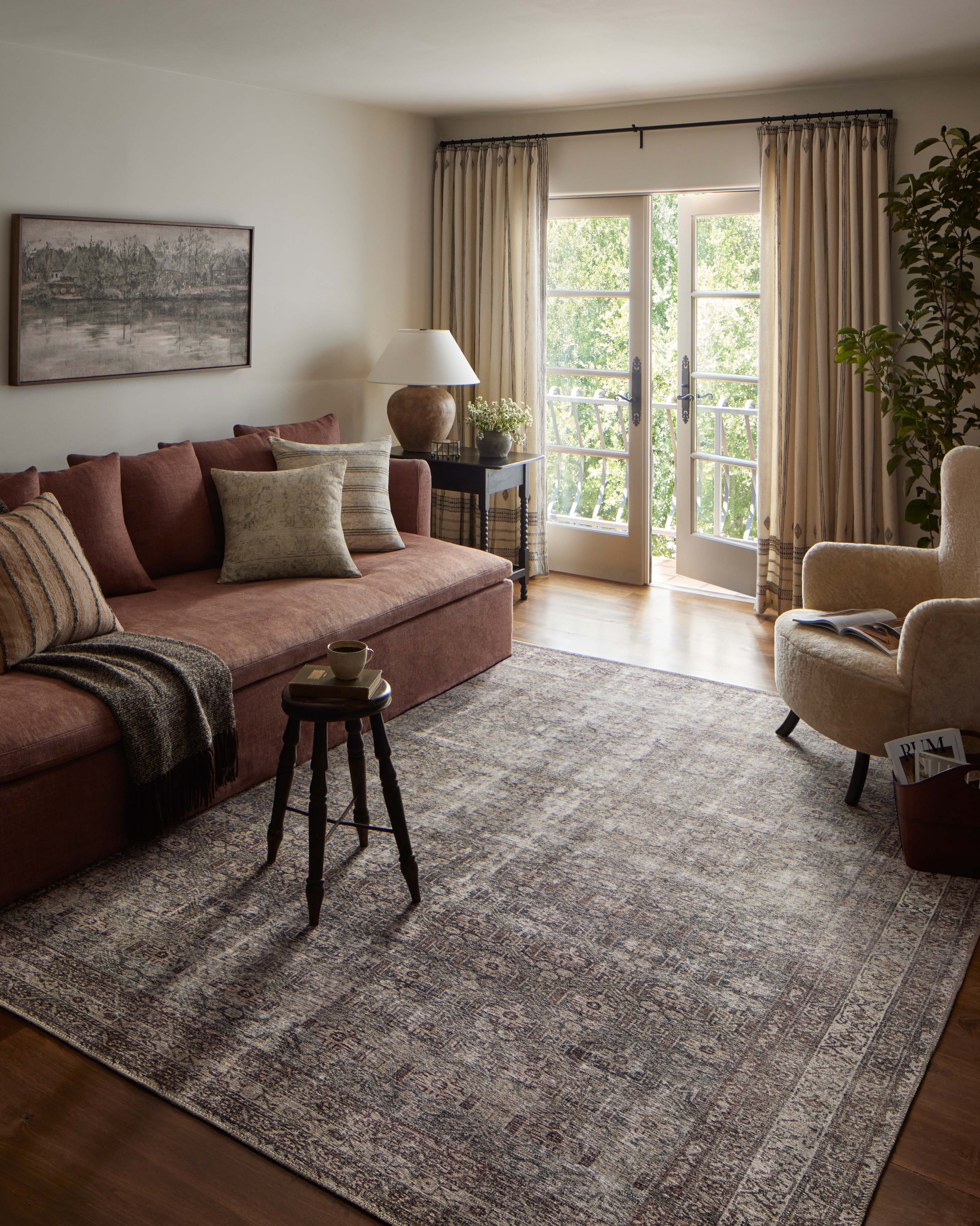 Amber Lewis x Loloi Georgie Moss / Bark Rug 0-patterned rugs Loloi