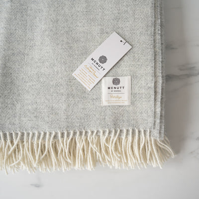 Grey Clouds Wool Blanket - Rug & Weave