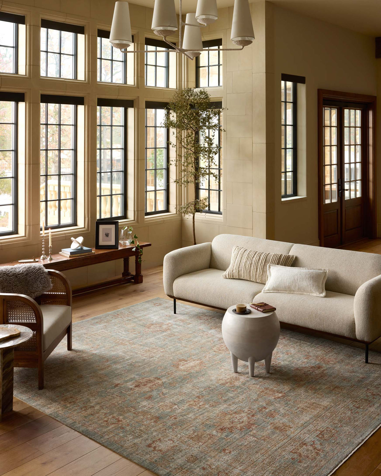 Loloi Heritage Aqua / Terracotta Rug 0-RUGS-patterned Loloi