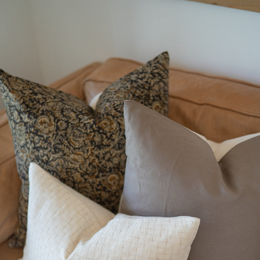 Aja Floral Pillow Cover 00-1 - PILLOWS - block print - neutral Rug & Weave Pillows