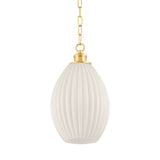 Hillary Narrow Pendant LIGHTING - Pendant Hudson Valley Lighting Aged Brass