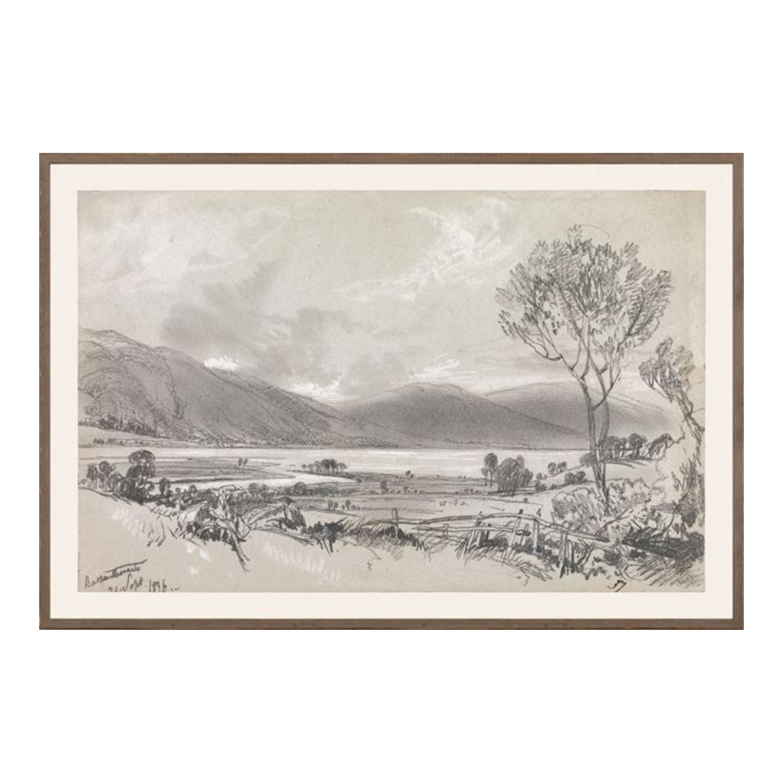 “Landscape Sketch II” Framed Art Print