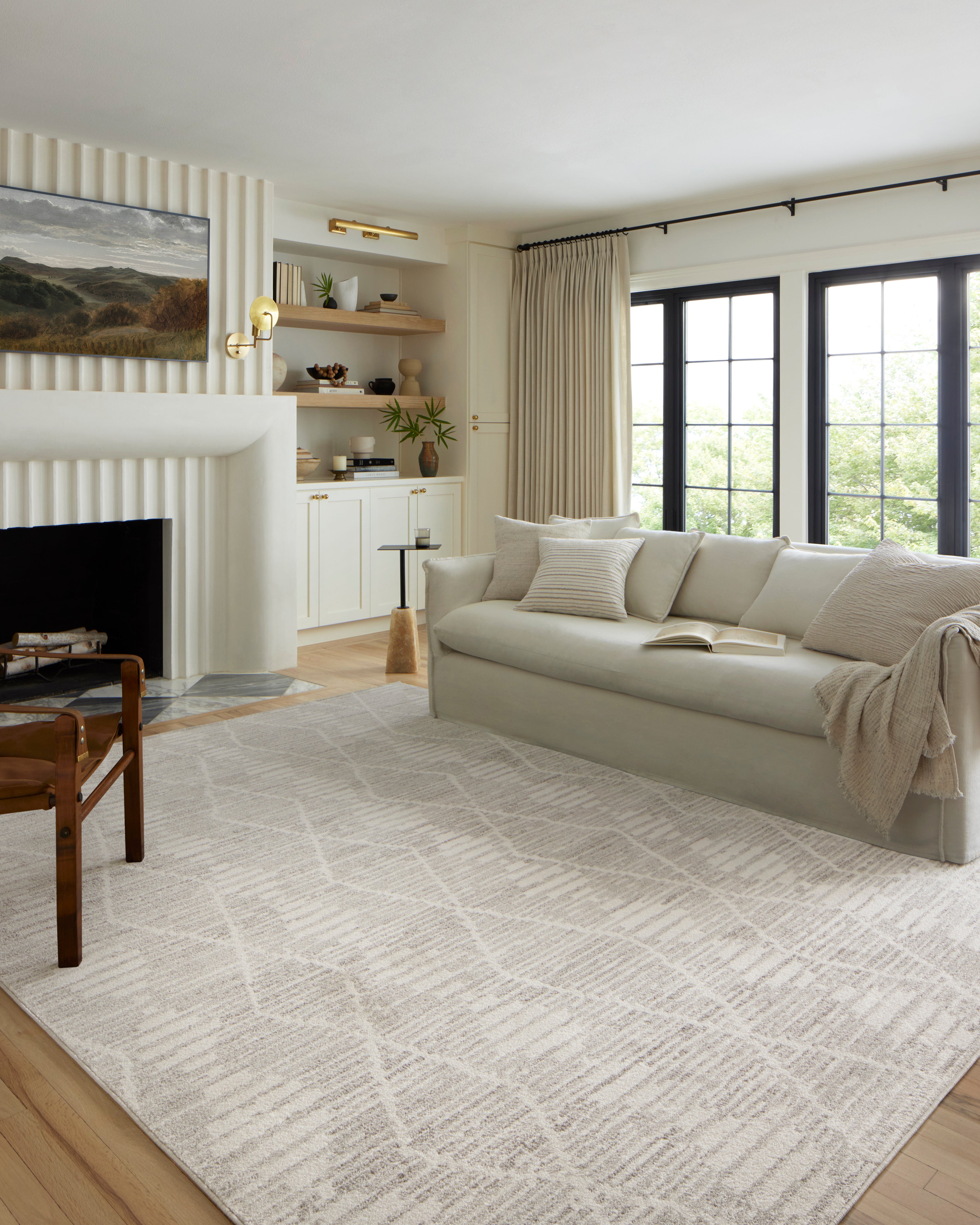 Loloi Kamala Ivory / Silver Rug 0-RUGS-patterned Loloi