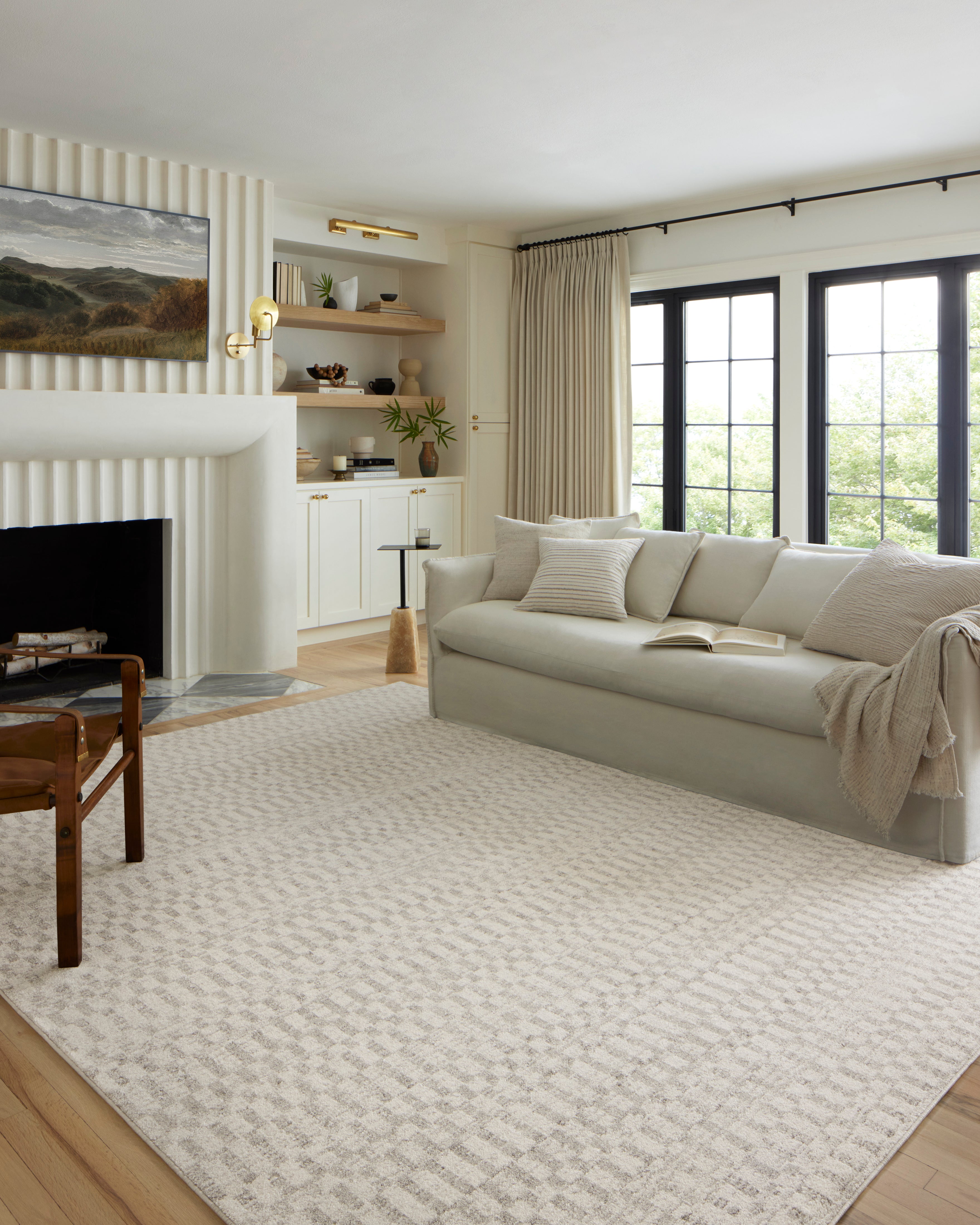 OVERSTOCK RUG - Loloi Kamala Ivory / Grey Rug - 6'7" x 9'6" IN STORE - Sale Rugs Loloi