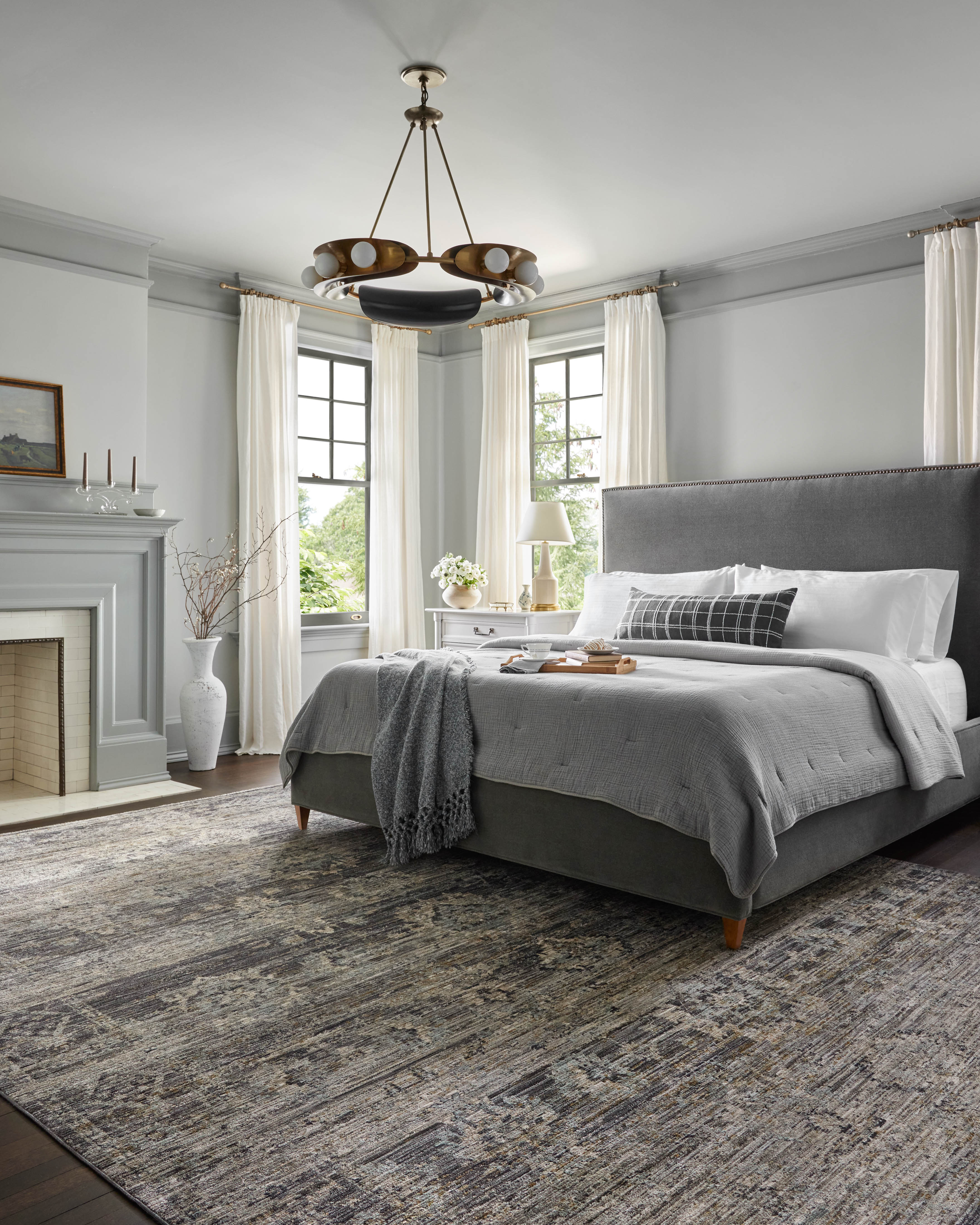Jean Stoffer x Loloi Katherine Graphite / Jade 0-patterned rugs Loloi