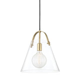 Karin Pendant LIGHTING - pendant Hudson Valley Lighting 12.75"W x 14.25"H Aged Brass