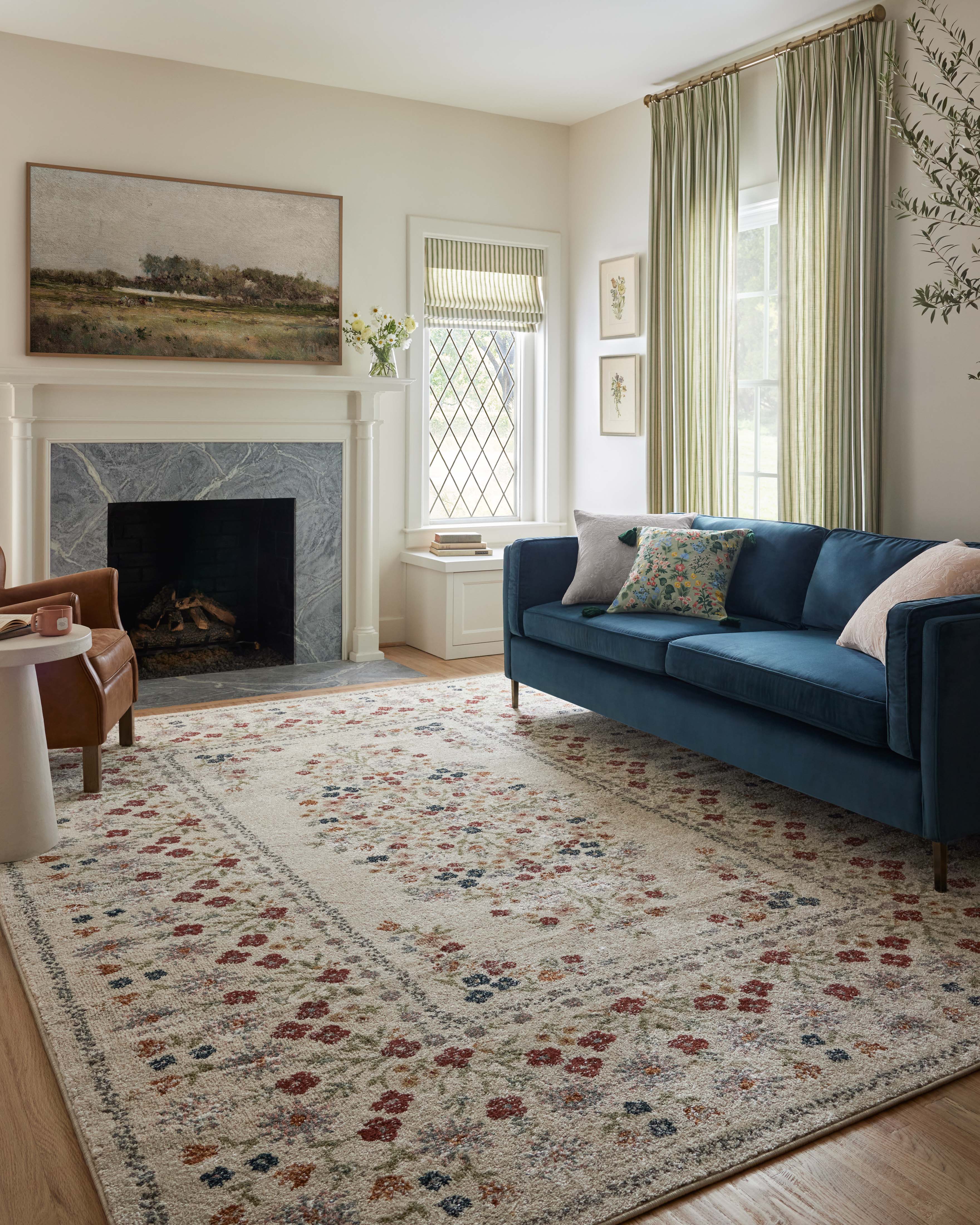 Rifle Paper Co. x Loloi Laurel Eleanor Linen Rug 0-RUGS-patterned Loloi