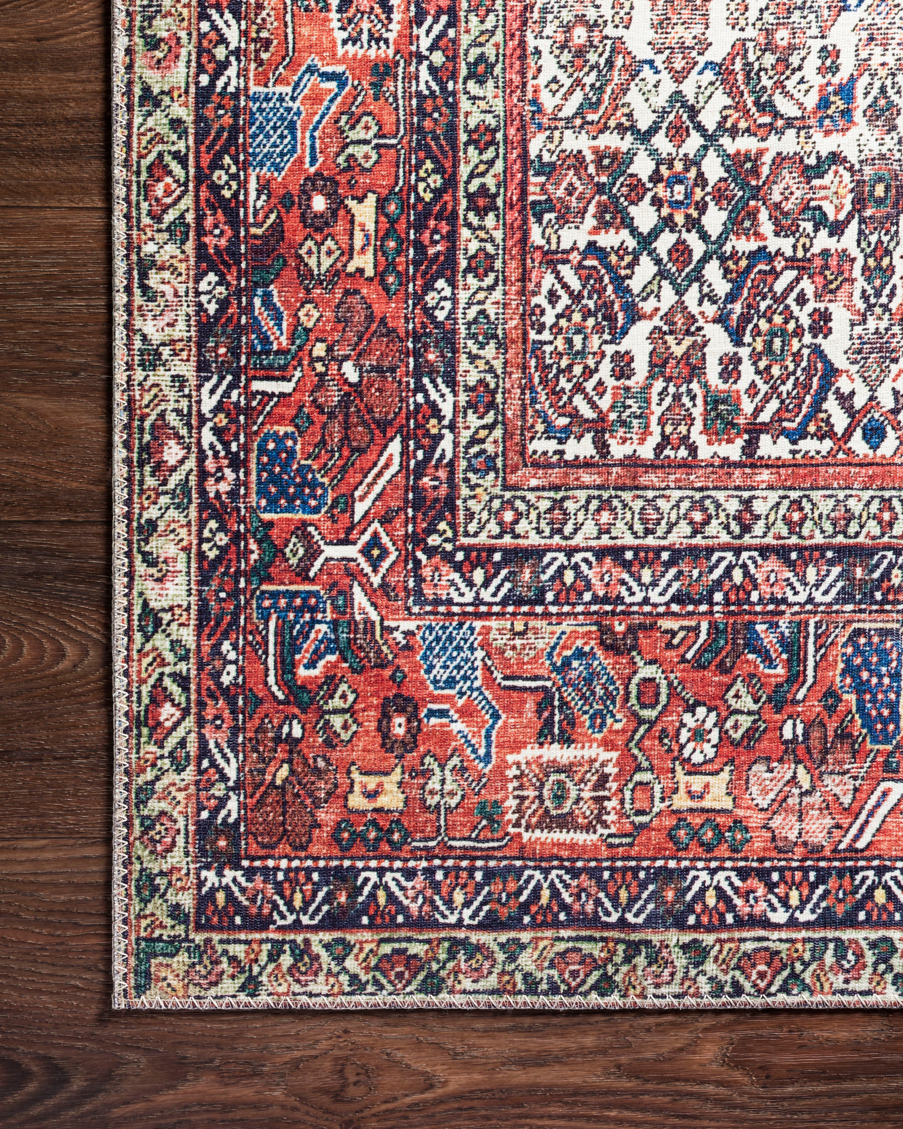 Loloi Layla Ivory / Brick Rug patterned rugs Loloi