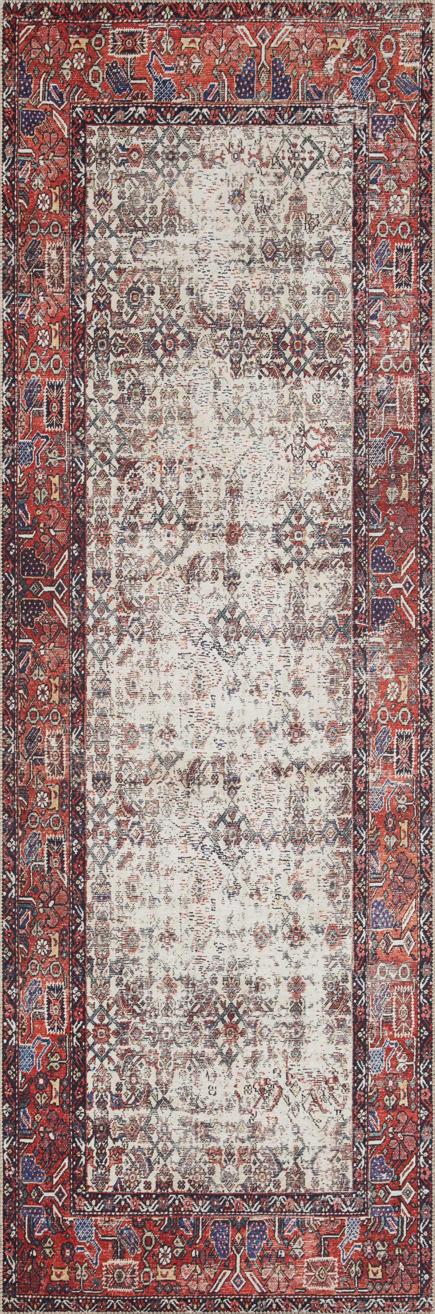Loloi Layla Ivory / Brick Rug patterned rugs Loloi