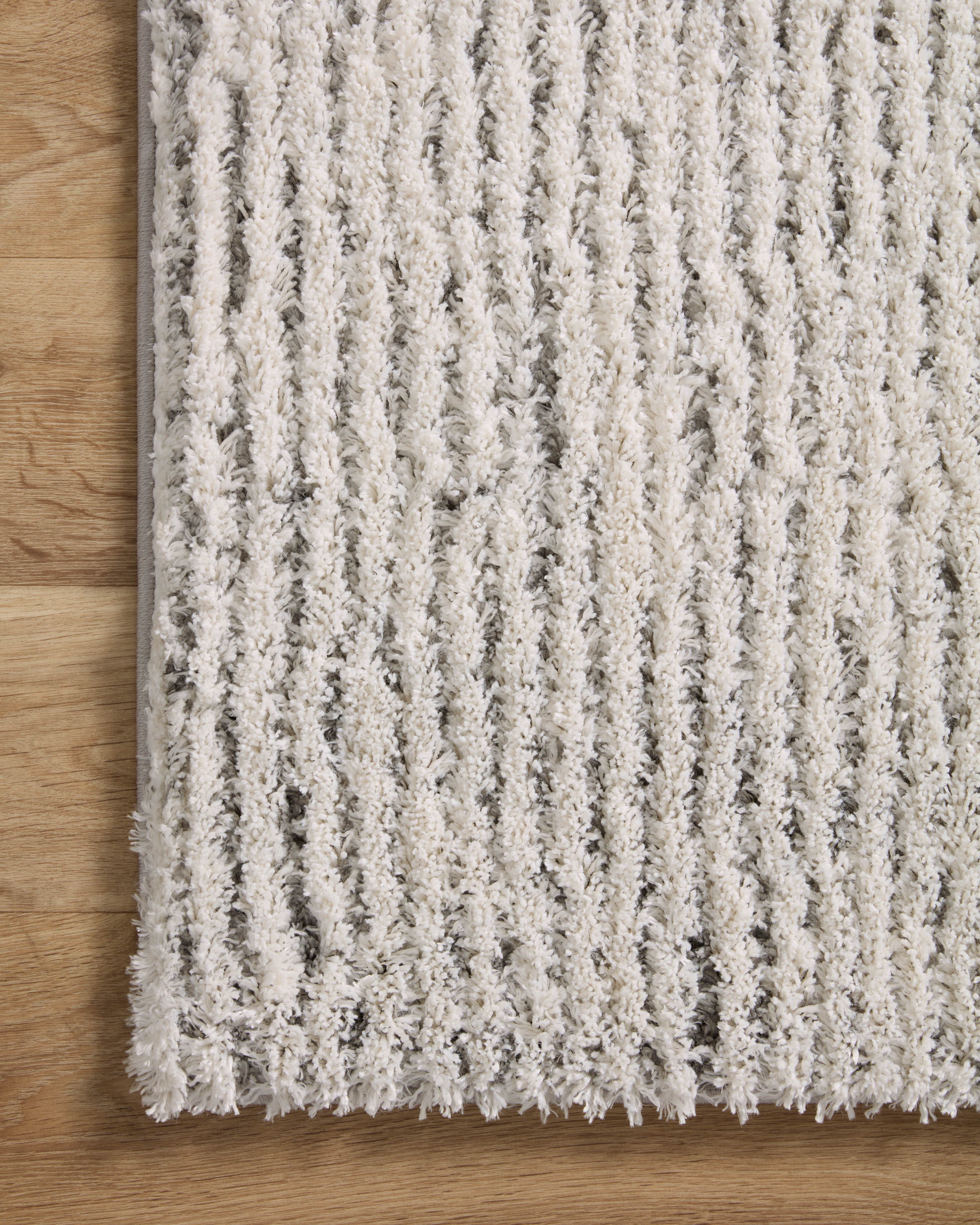 Loloi Levitt Shag Ivory / Grey Rug 0-RUGS-patterned Loloi
