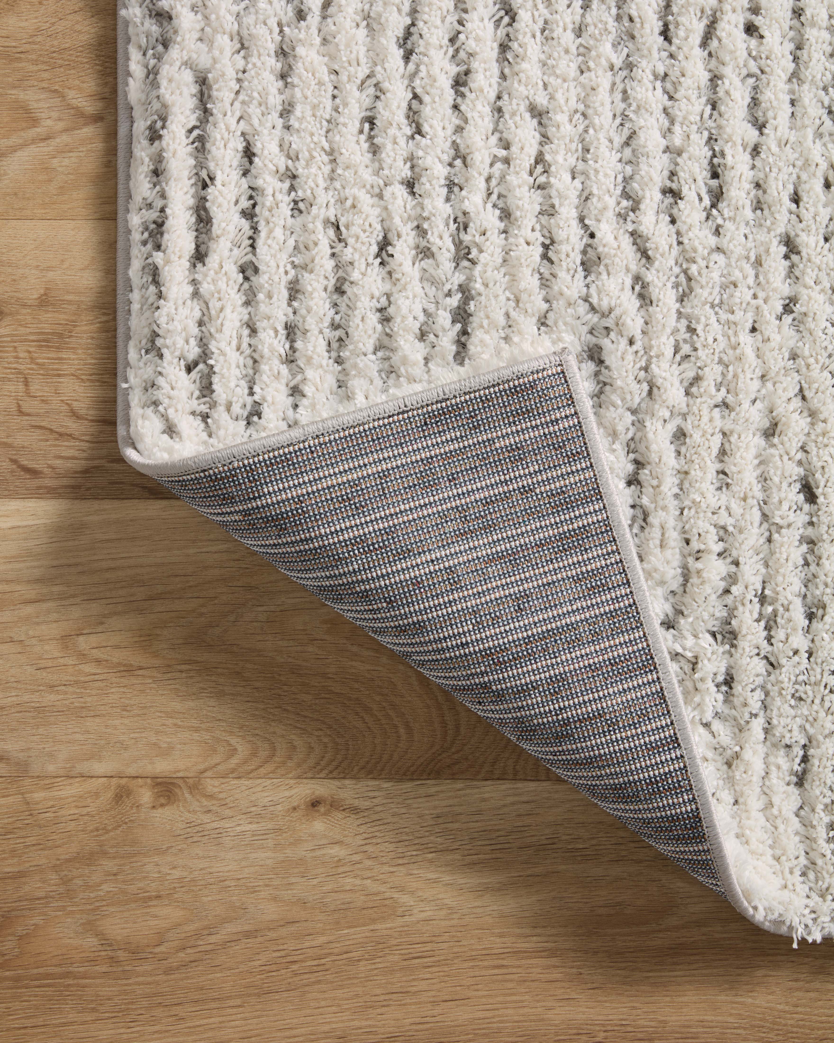 Loloi Levitt Shag Ivory / Grey Rug 0-RUGS-patterned Loloi