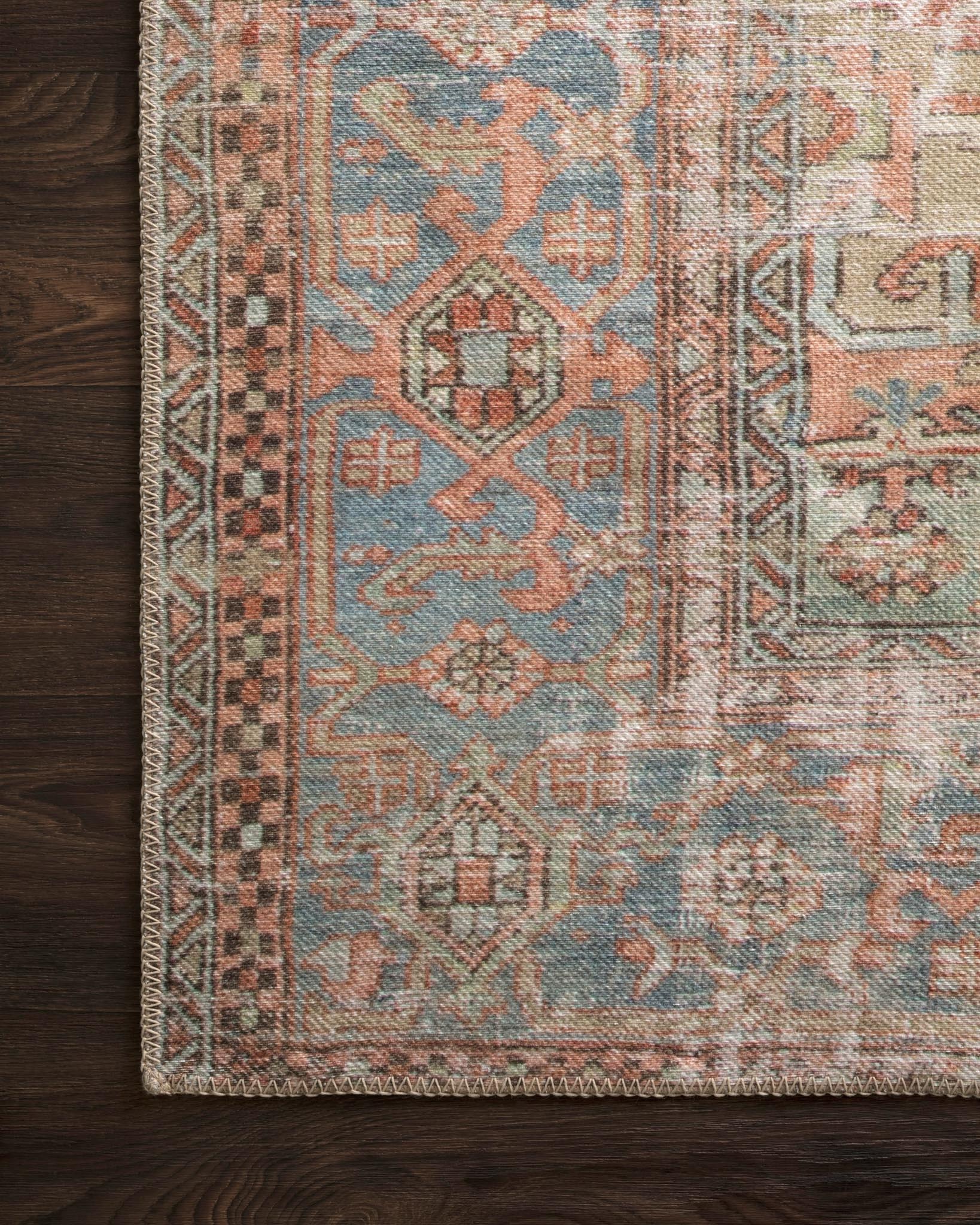 Loloi Loren Terracotta / Sky Rug 2-patterned rugs Loloi
