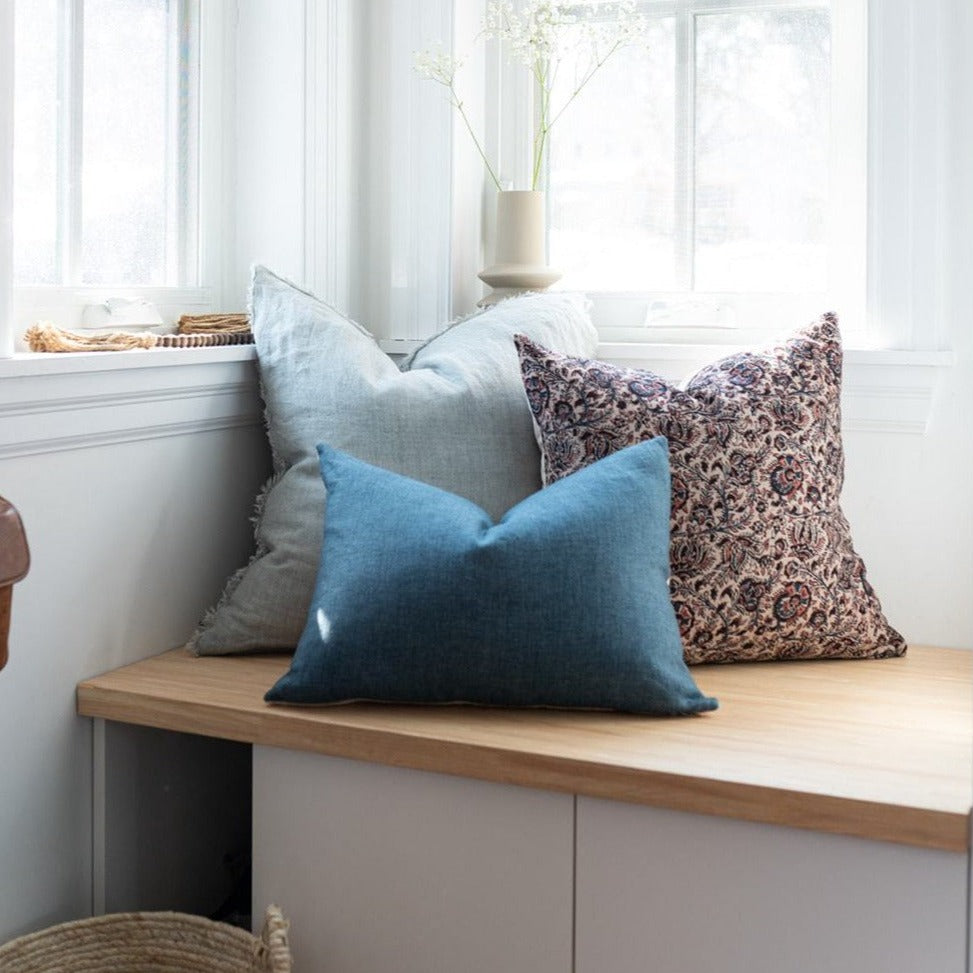Layla Floral Pillow Cover 2 - PILLOWS - block print - warm Rug & Weave Pillows