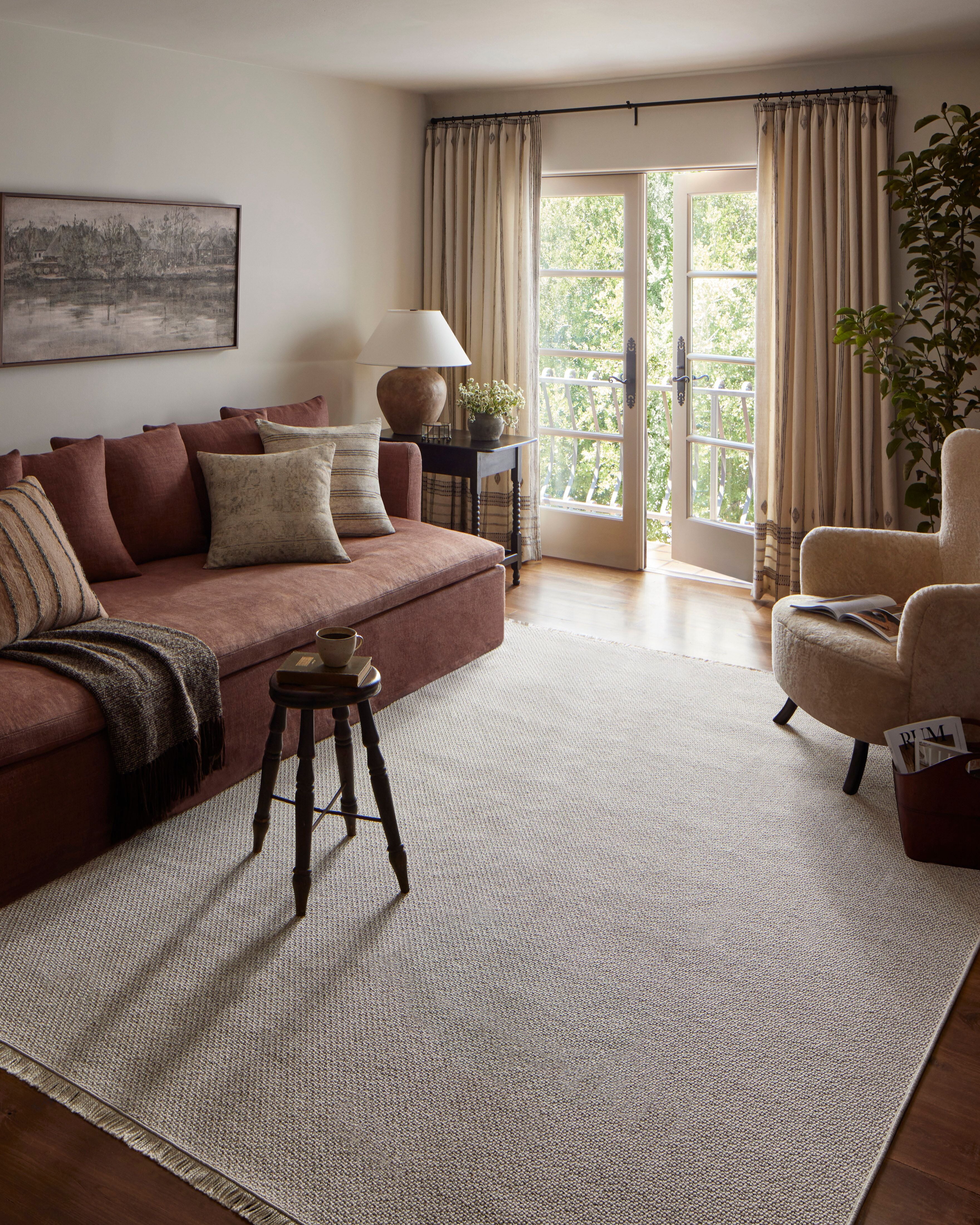 OVERSTOCK RUG - Amber Lewis x Loloi Malibu Ivory / Dove Rug No. 01 - 5'1" x 7'7" IN STORE - Sale Rugs Loloi