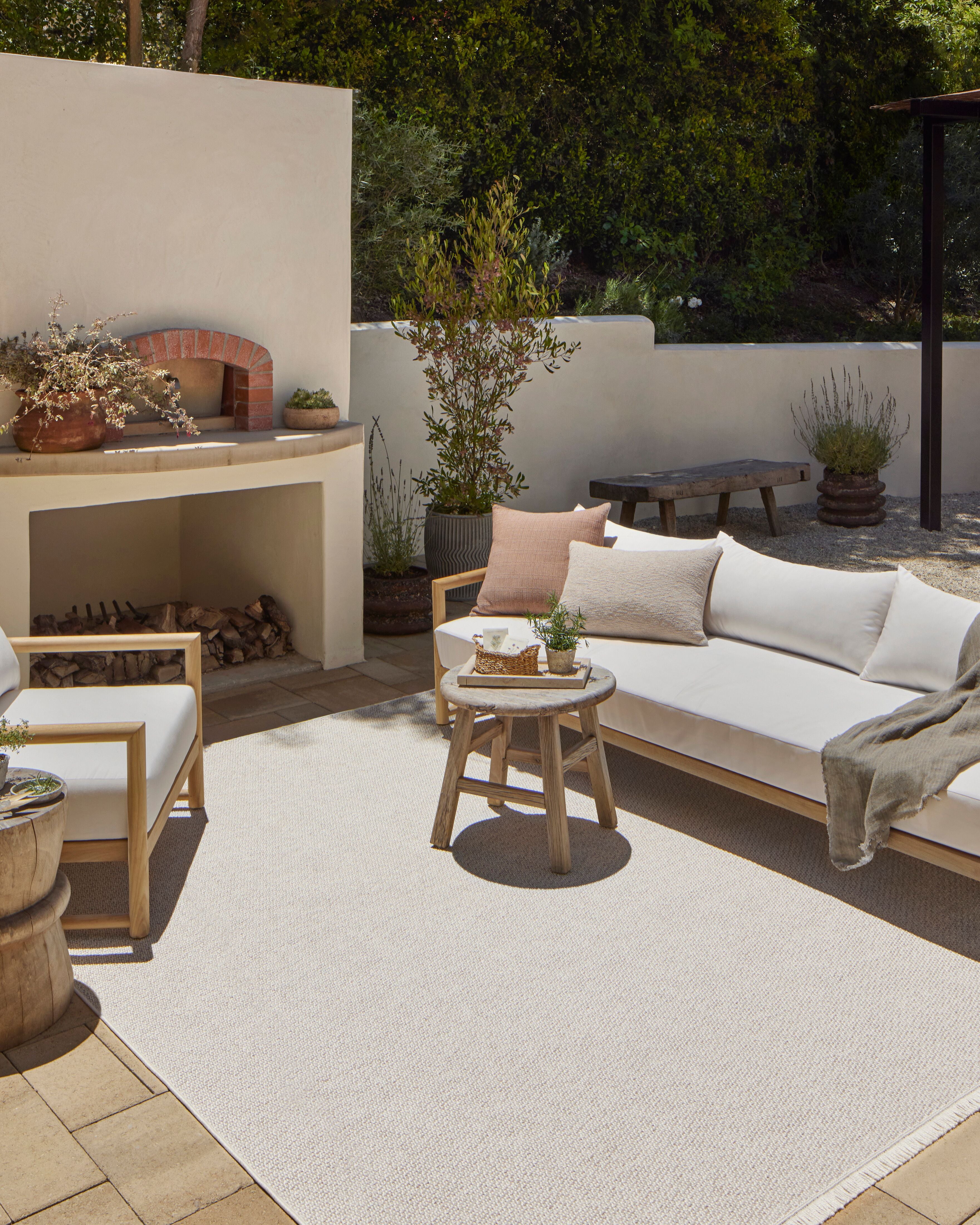 OVERSTOCK RUG - Amber Lewis x Loloi Malibu Ivory / Dove Rug No. 01 - 5'1" x 7'7" IN STORE - Sale Rugs Loloi