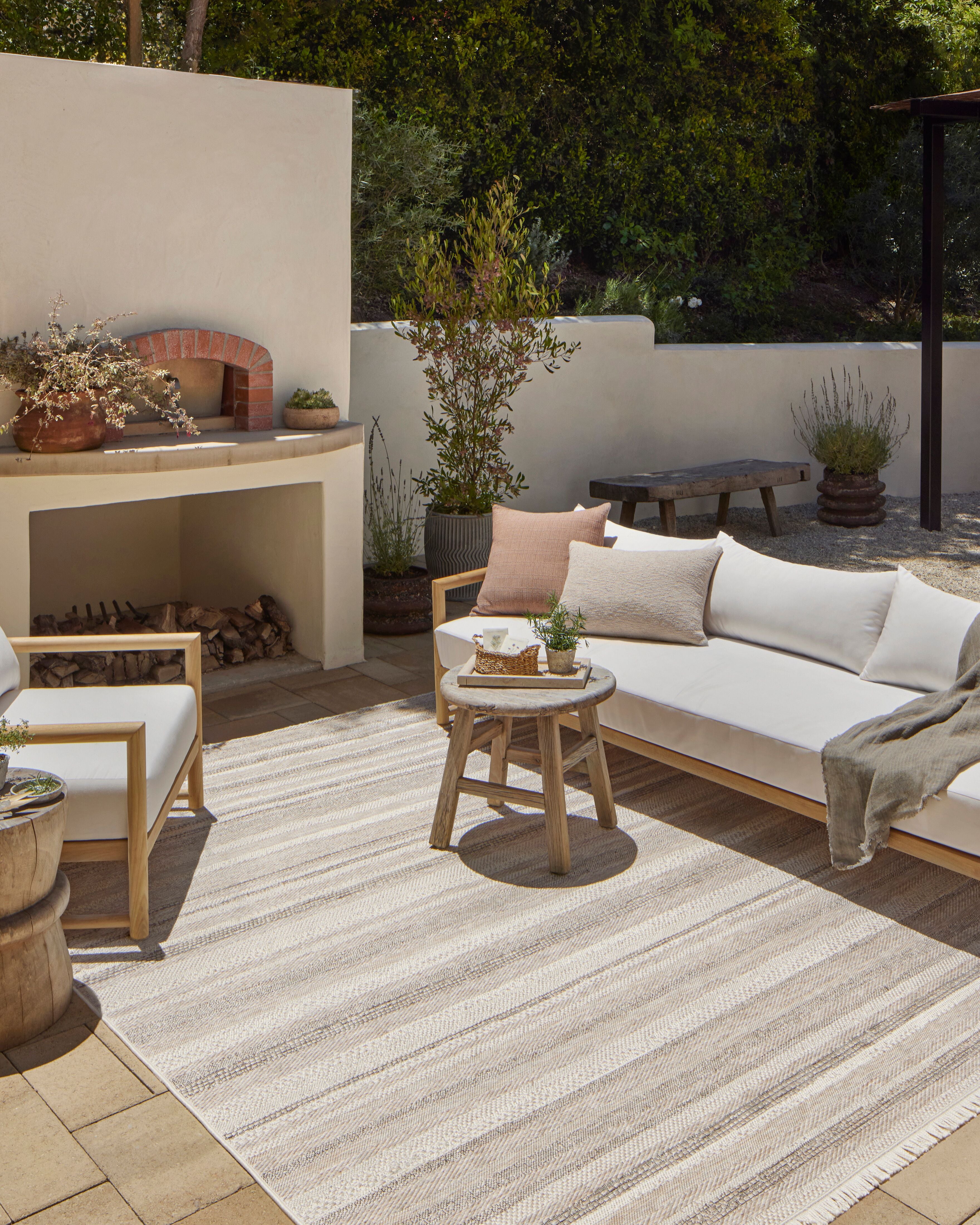 Amber Lewis x Loloi Malibu Ivory / Dove Rug No. 02 5-Rugs - indoor/outdoor Loloi