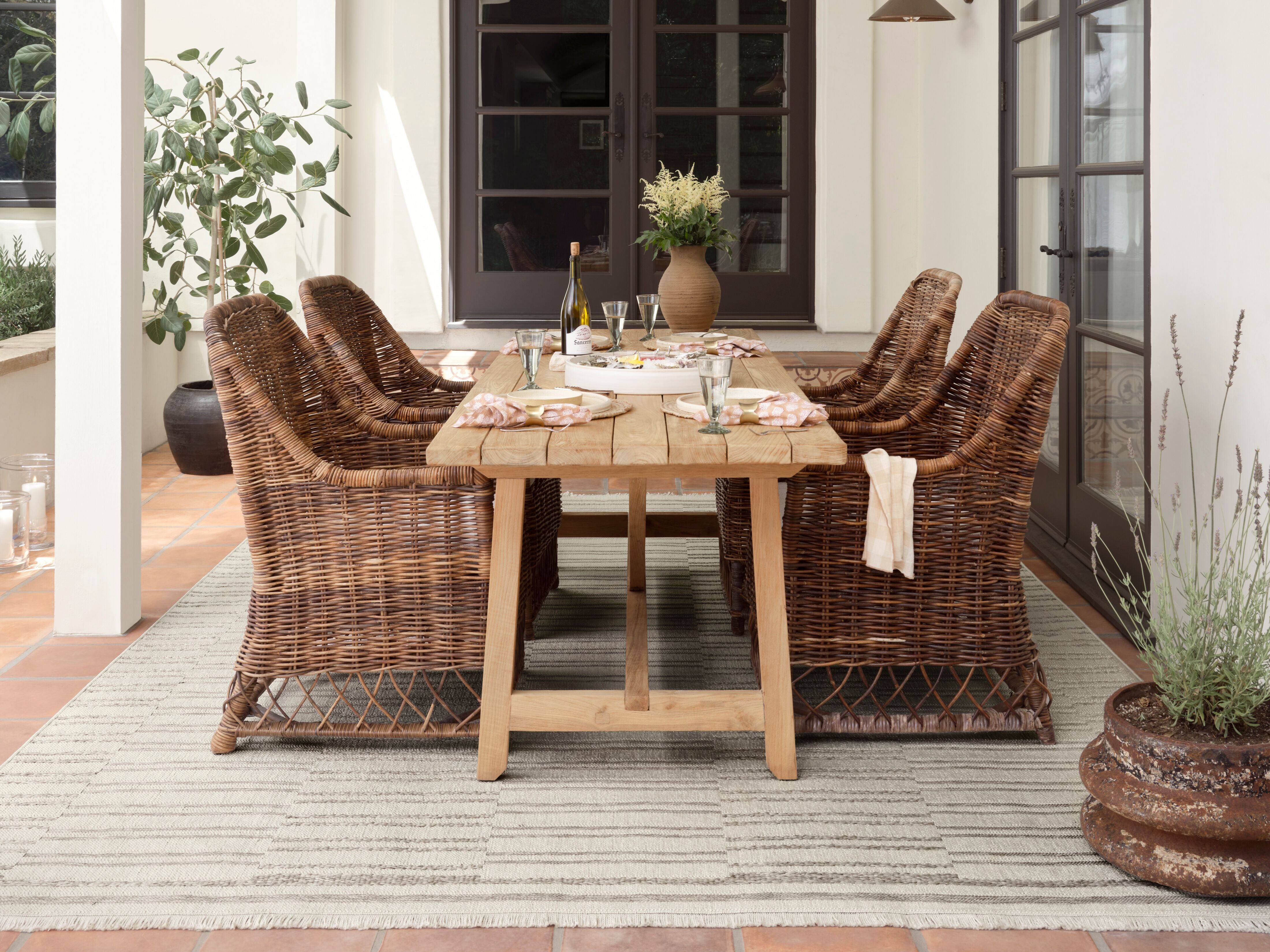 Amber Lewis x Loloi Malibu Ivory / Dove Rug No. 03 5-Rugs - indoor/outdoor Loloi