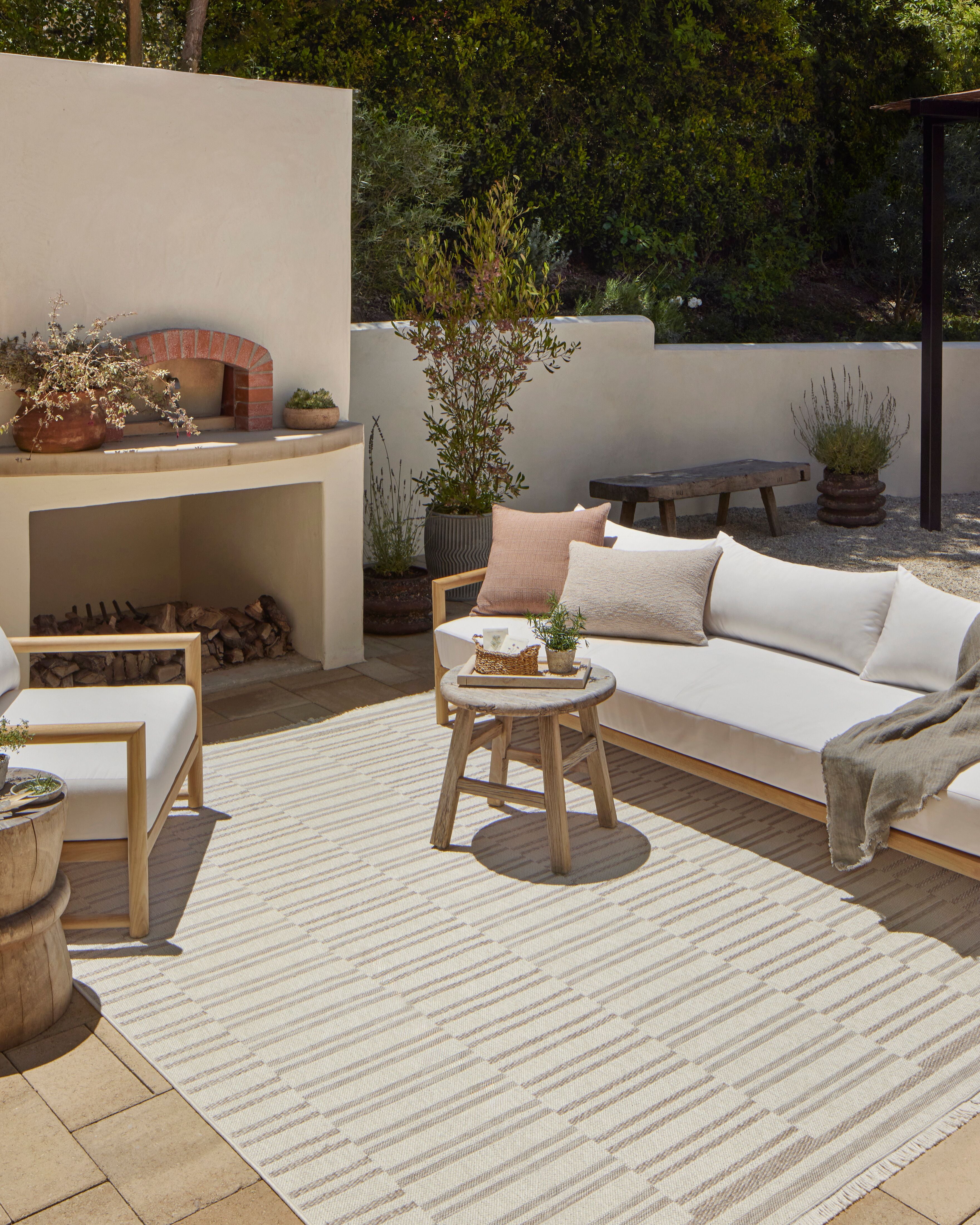 Amber Lewis x Loloi Malibu Ivory / Dove Rug No. 03 5-Rugs - indoor/outdoor Loloi