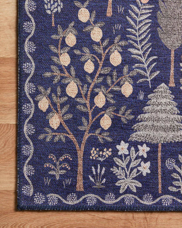 Rifle Paper Co. X Loloi/ Menagerie Forest Navy Rug 3 - RUGS - patterned Loloi