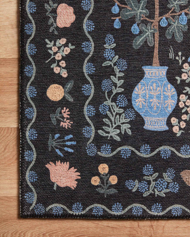 Rifle Paper Co. X Loloi/ Menagerie Camont Black Rug 3 - RUGS - patterned Loloi