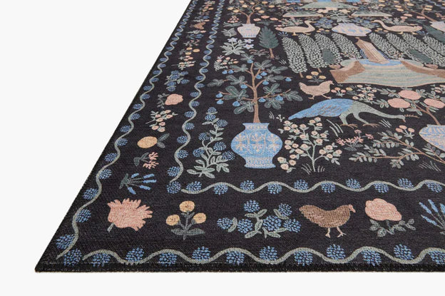 Rifle Paper Co. X Loloi/ Menagerie Camont Black Rug 3 - RUGS - patterned Loloi