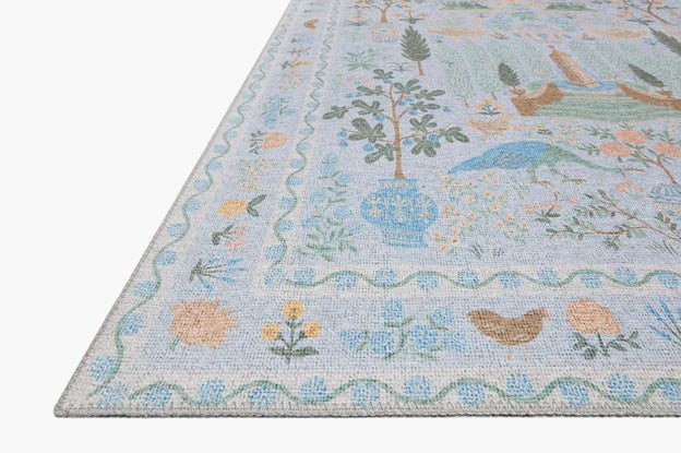 Rifle Paper Co. X Loloi/ Menagerie Camont Lt. Blue Rug 3 - RUGS - patterned Loloi