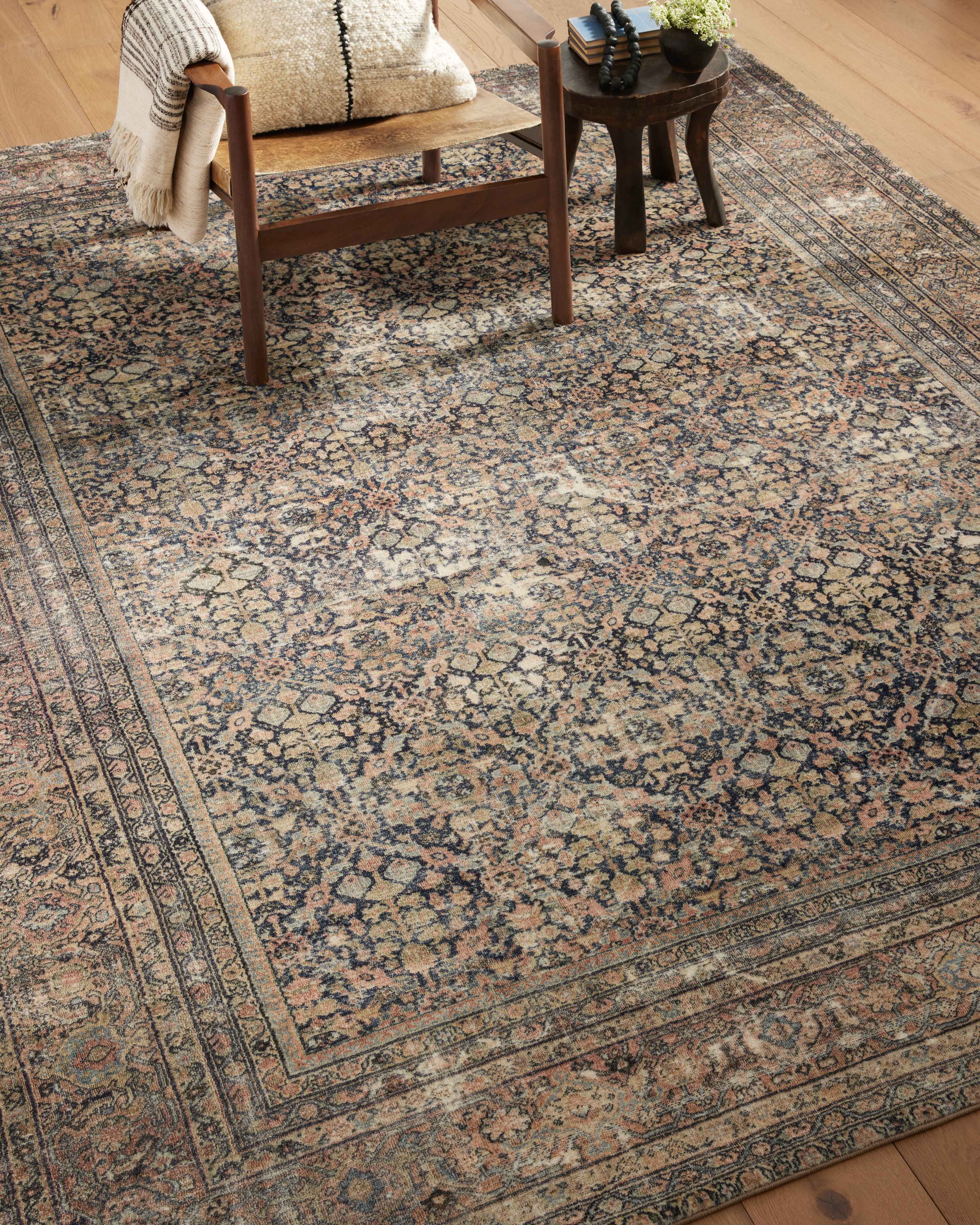 Amber Lewis x Loloi Morgan Denim / Multi 0-patterned rugs Loloi
