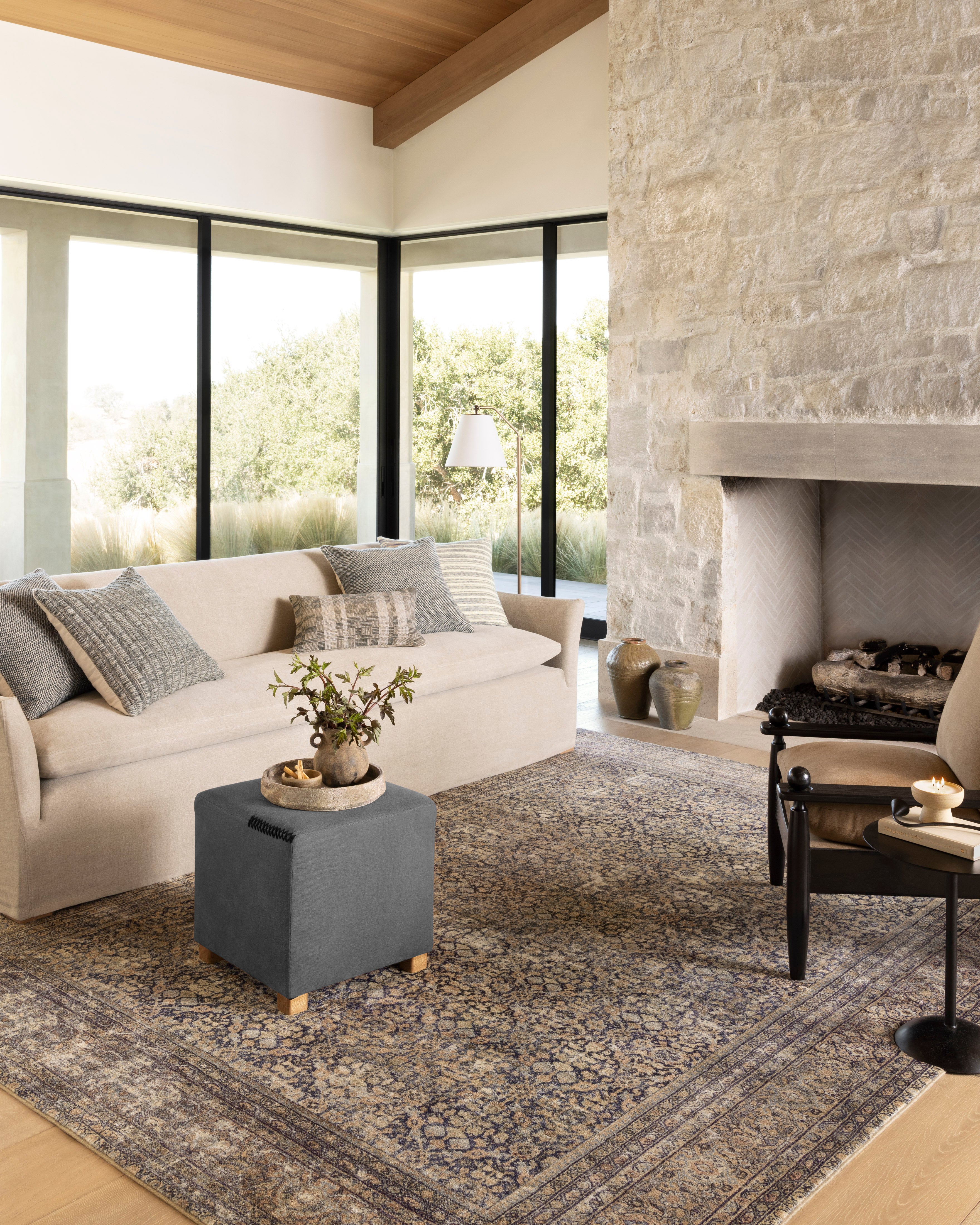 Amber Lewis x Loloi Morgan Denim / Multi 0-patterned rugs Loloi