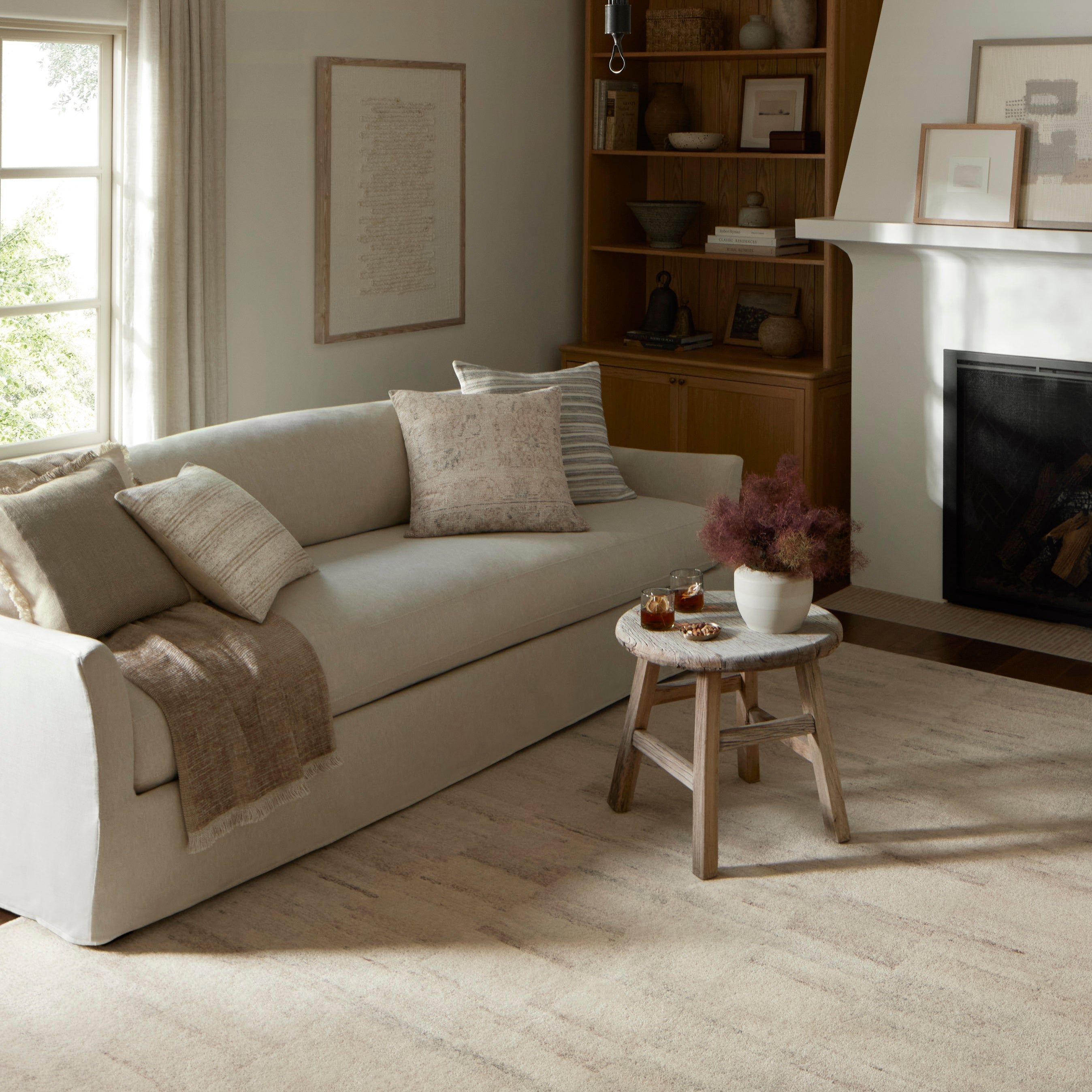 IN-STORE Amber Lewis x Loloi Zephyr Ivory Natural Pillow Throw Pillow Loloi