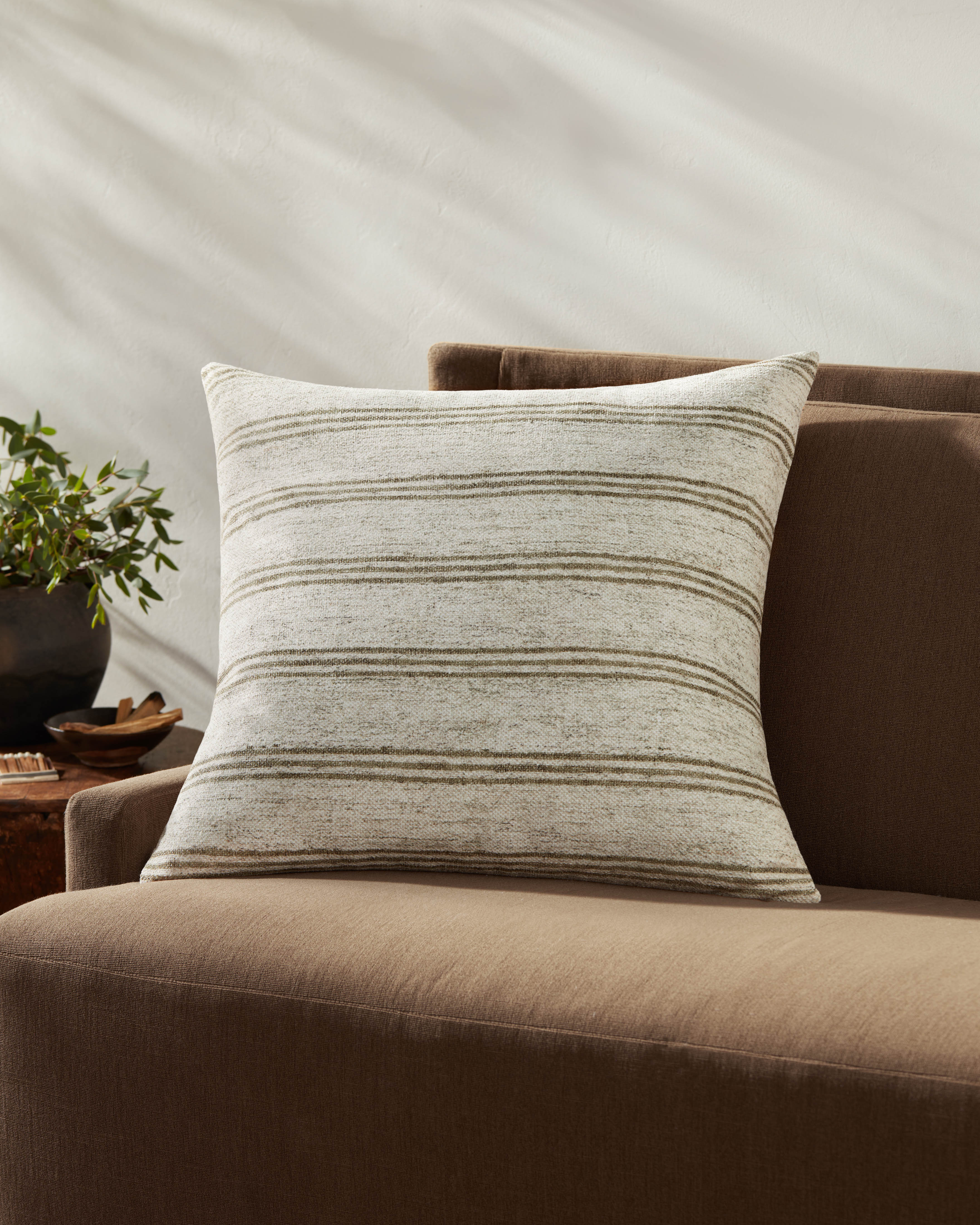 IN-STORE Amber Lewis x Loloi Zephyr Ivory Olive Pillow Throw Pillow Loloi