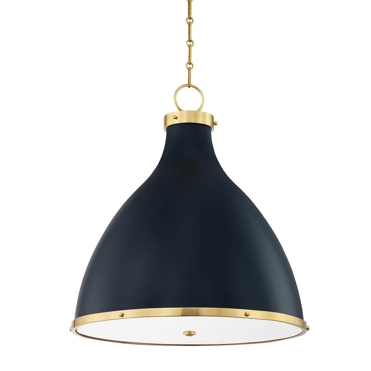 Painted No.3 Pendant - by Mark D. Sikes LIGHTING - pendant Hudson Valley Lighting 22"W x 25"H Aged Brass/Dark Blue