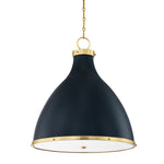 Painted No.3 Pendant - by Mark D. Sikes LIGHTING - pendant Hudson Valley Lighting 22"W x 25"H Aged Brass/Dark Blue