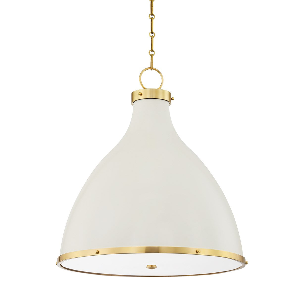 Painted No.3 Pendant - by Mark D. Sikes LIGHTING - pendant Hudson Valley Lighting 22"W x 25"H Aged Brass/Off White