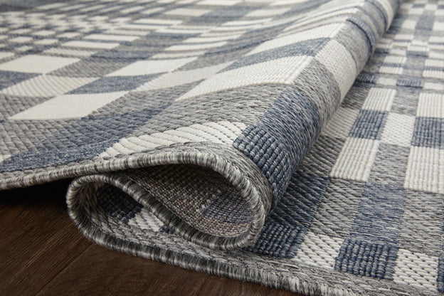 Loloi Rainier Ivory / Denim Indoor/Outdoor Rug - Rug & Weave