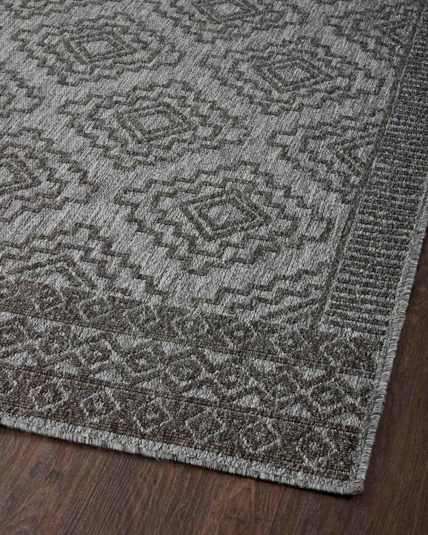 Loloi Rainier Grey / Charcoal Indoor/Outdoor Rug - Rug & Weave