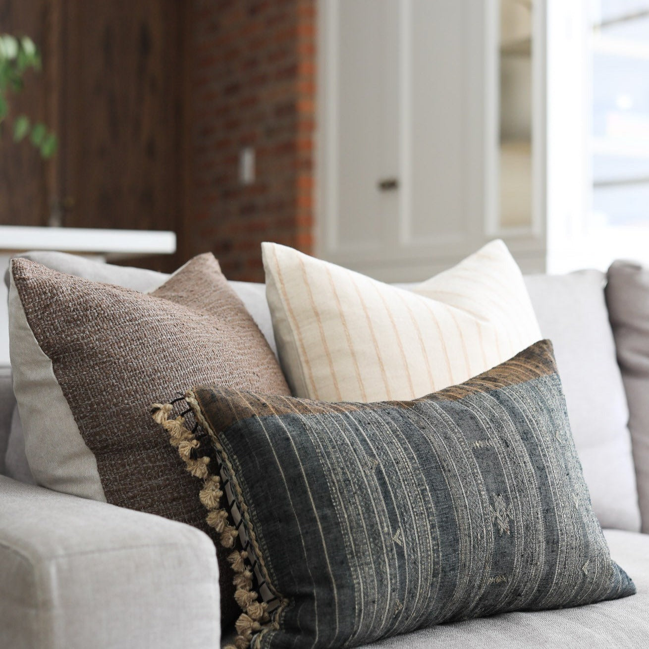 Bruno Woven Pillow Cover 2 - PILLOWS - Thai - warm Rug & Weave Pillows