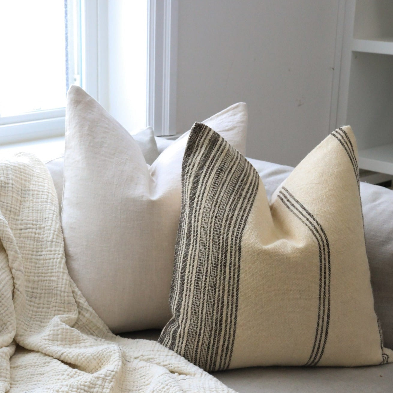 PRE ORDER - Oatmeal Linen Pillow Cover 1 - PILLOWS - linen - neutral Rug & Weave Pillows