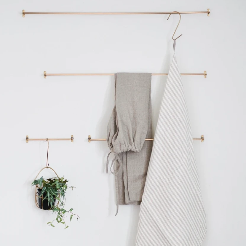 STOCKED PRODUCT Pre-order: Handmade Brass Towel Bar PRE-ORDER Sku Fog Linen Work