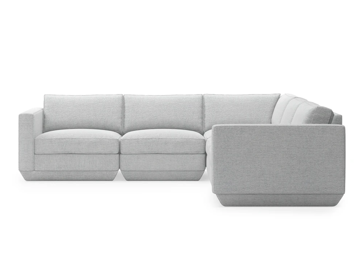 Gus* Modern Podium 5 Piece Sectional 8 - d - FURNITURE - modular - podium Gus Bayview Silver Left
