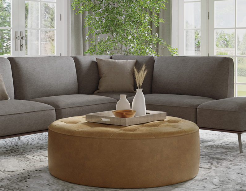 Nila Leather Ottoman 6 - FURNITURE - ottoman Sunpan
