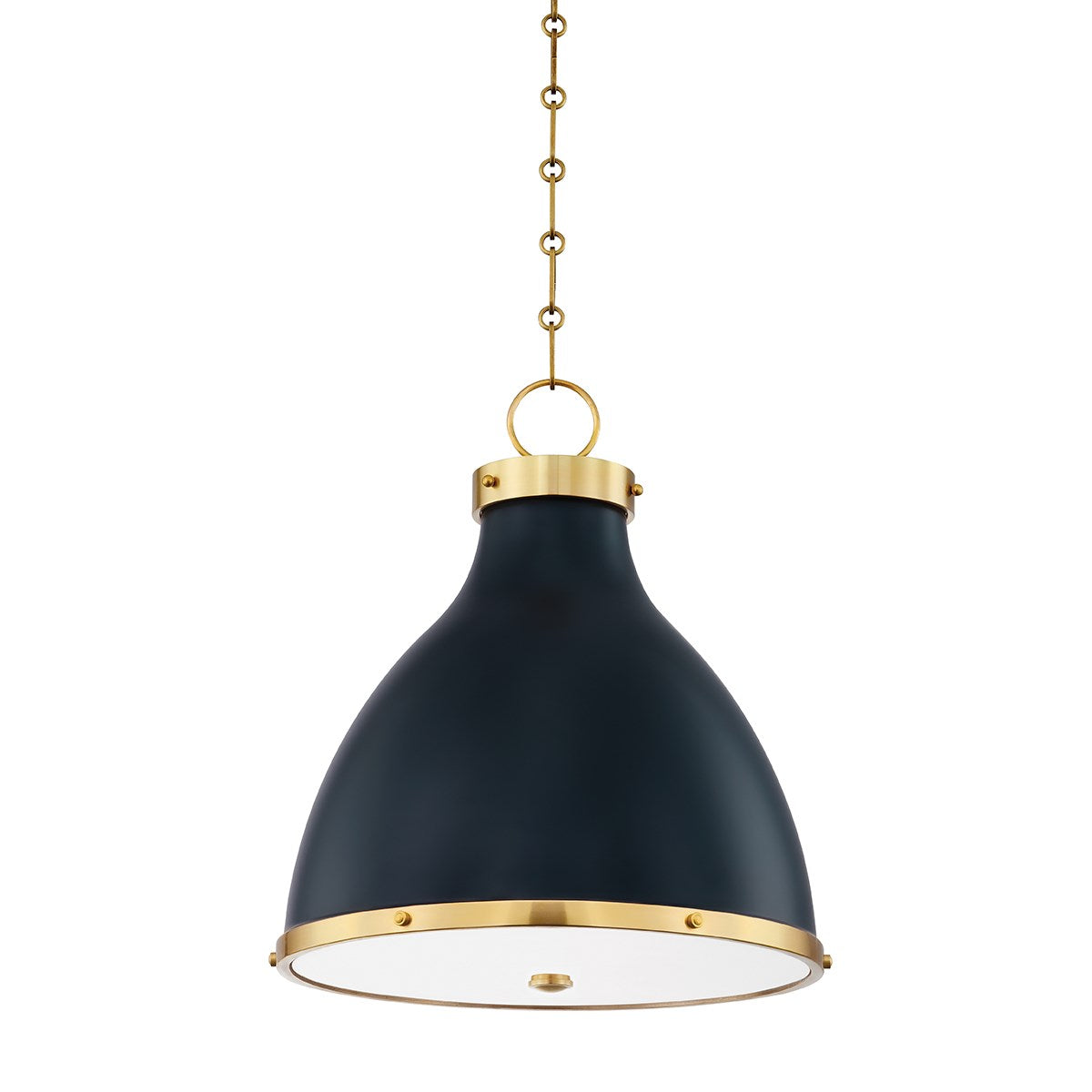 Painted No.3 Pendant - by Mark D. Sikes LIGHTING - pendant Hudson Valley Lighting 16"W x 18.50"H Aged Brass/Dark Blue