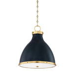 Painted No.3 Pendant - by Mark D. Sikes LIGHTING - pendant Hudson Valley Lighting 16"W x 18.50"H Aged Brass/Dark Blue