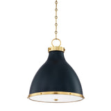 Painted No.3 Pendant - by Mark D. Sikes LIGHTING - pendant Hudson Valley Lighting 16"W x 18.50"H Aged Brass/Dark Blue