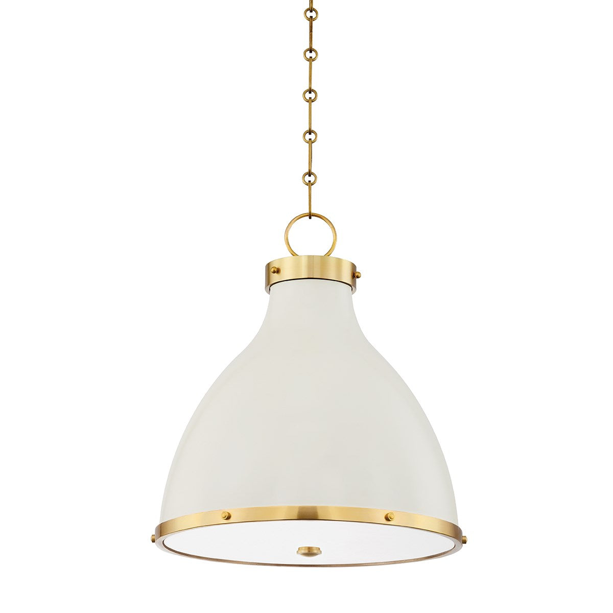 Painted No.3 Pendant - by Mark D. Sikes LIGHTING - pendant Hudson Valley Lighting 16"W x 18.50"H Aged Brass/Off White